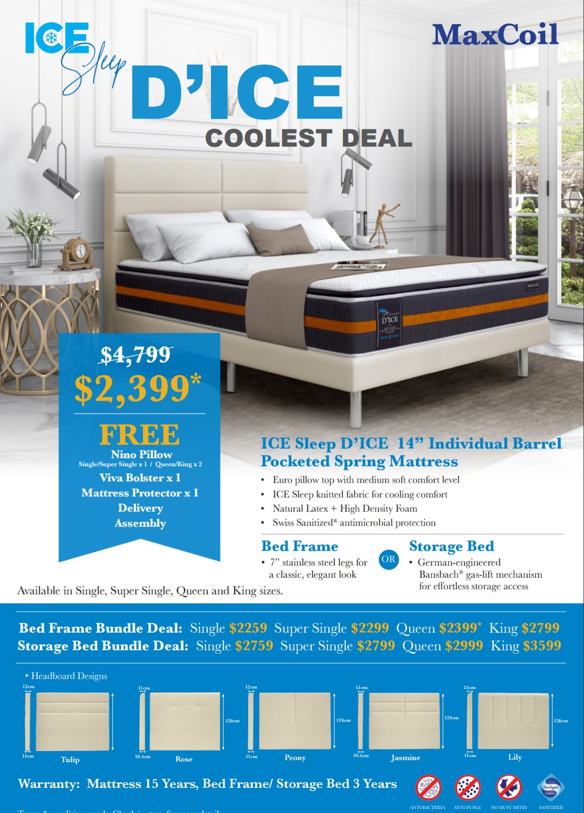 Mattress & Bed Frame/Storage Bundle (Dice) Online Furniture Shop