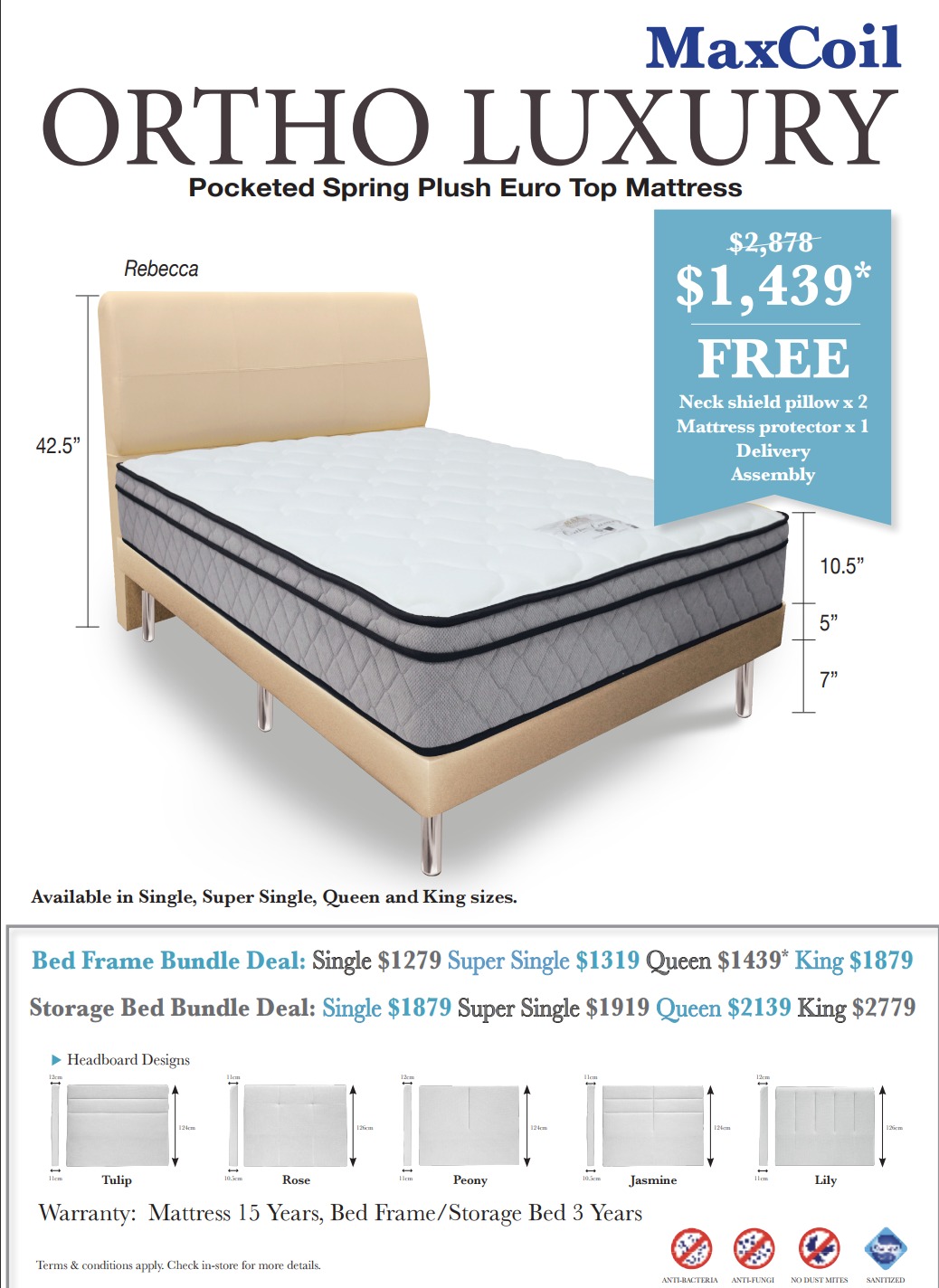 Mattress & Bed Frame/Storage Bundle (Ortho Luxury) Online Furniture